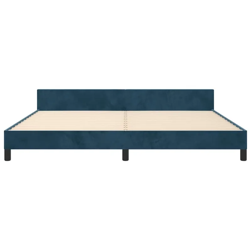 Lovos rėmas be čiužinio tamsiai mėlynas 200x200 cm aksomas