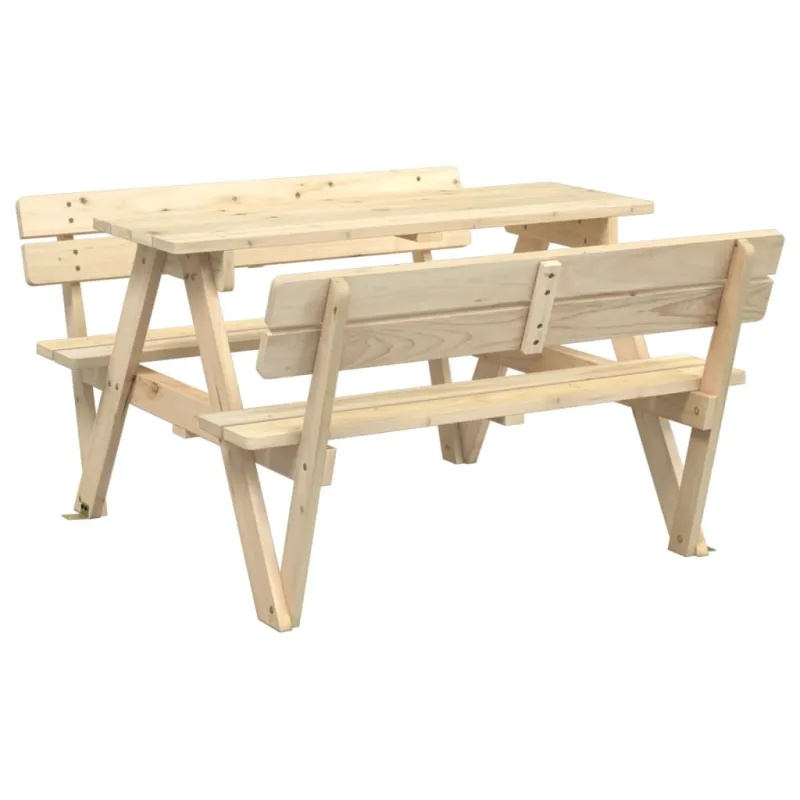 Piknikpöytä 4 lapselle, varjostimella, mäntypuuta