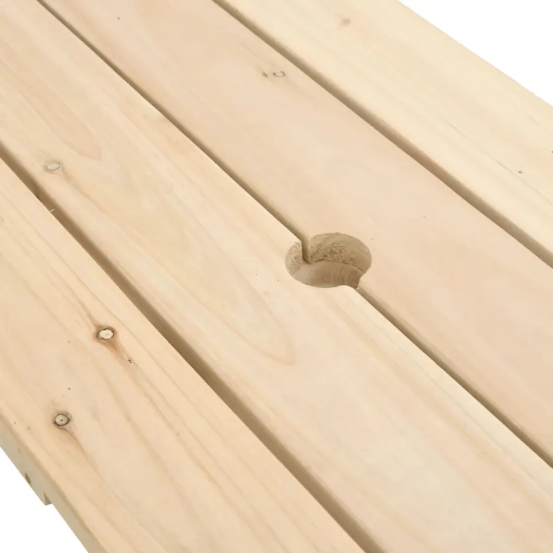 Piknikpöytä 4 lapselle, varjostimella, mäntypuuta