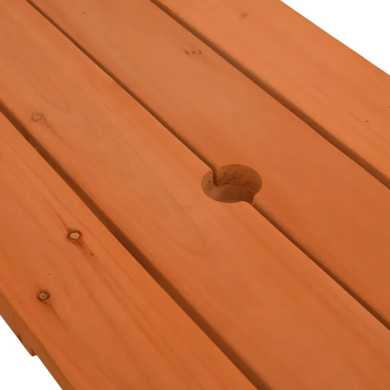 Piknikpöytä 4 lapselle, varjostimella, kuusipuuta