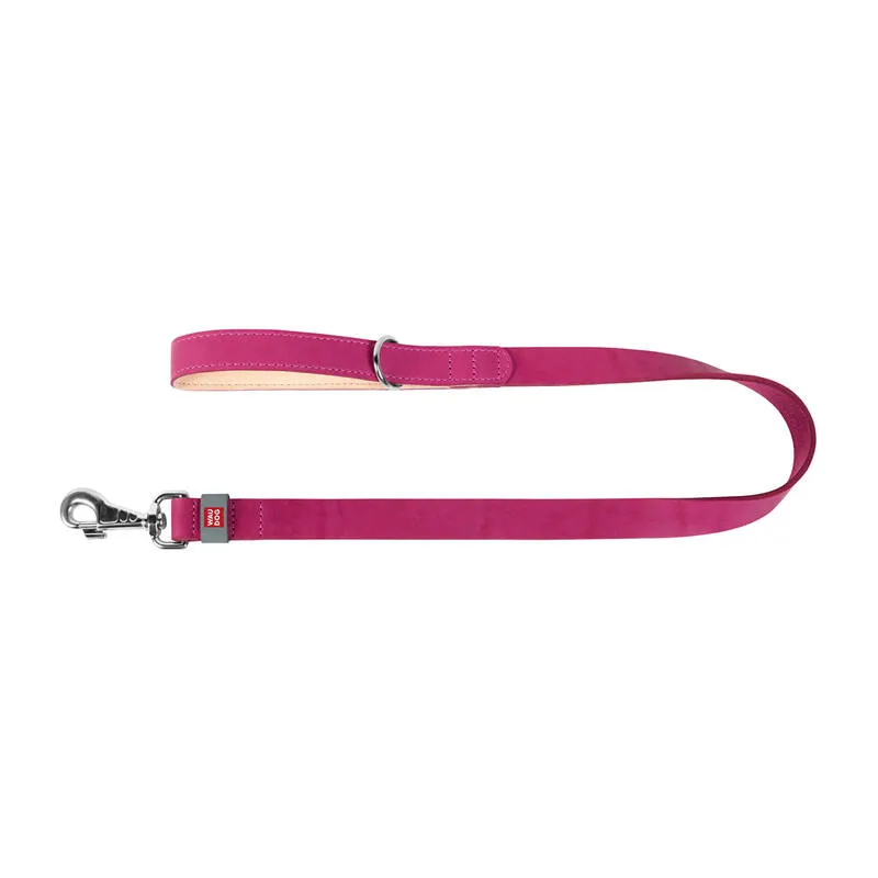 WAUDOG looduslikust nahast koerajuhe 25 mm lai, 122 cm pikk, roosa universaalne