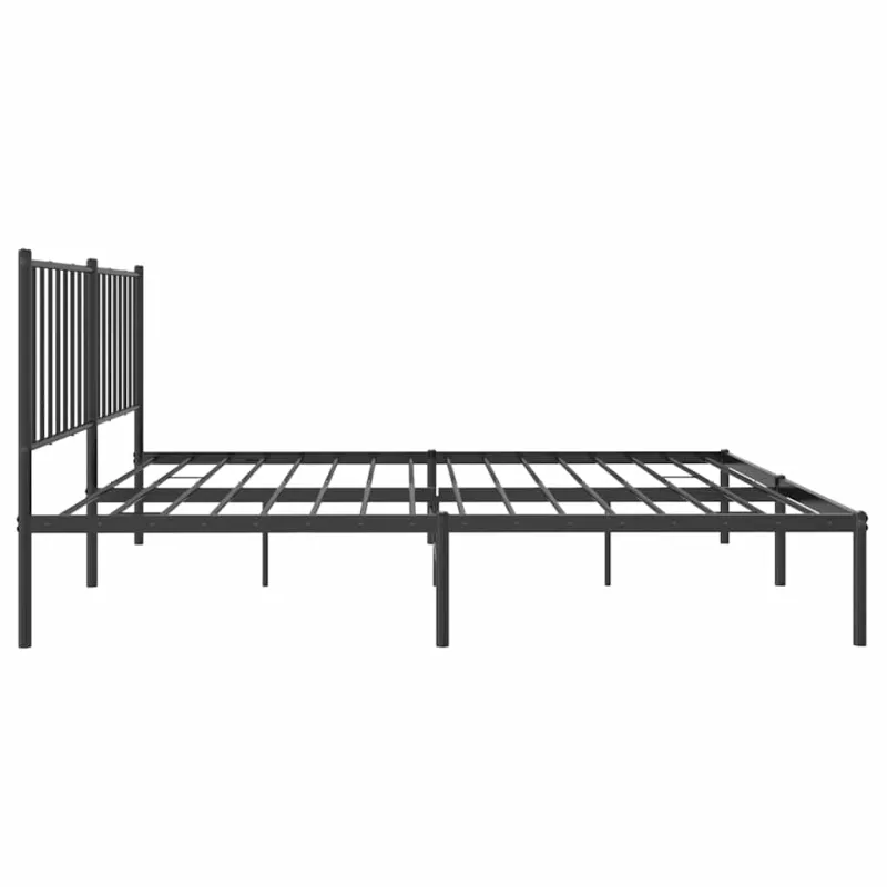 Metalinis lovos rėmas su galvūgaliu, juodos spalvos, 135x190cm