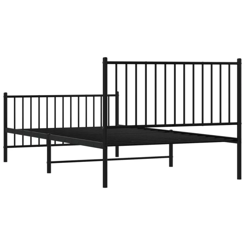 Lovos rėmas su galvūgaliu/kojūgaliu, juodas, 107x203cm, metalas