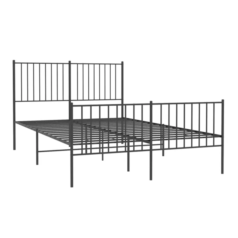 Lovos rėmas su galvūgaliu/kojūgaliu, juodas, 140x190cm, metalas