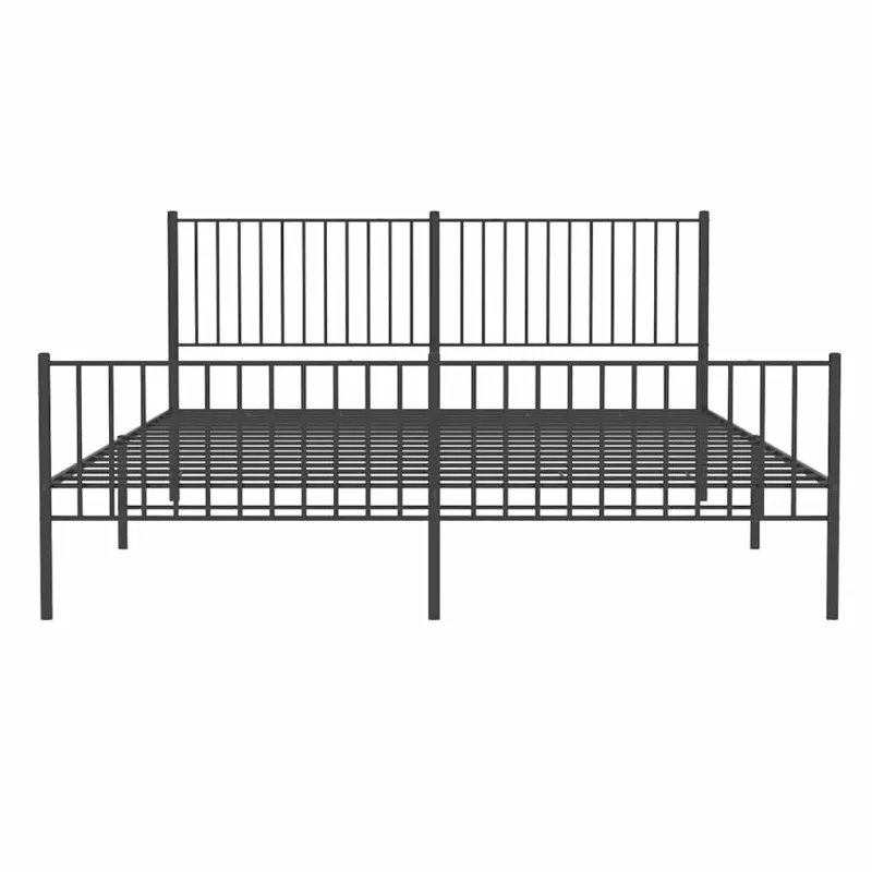 Lovos rėmas su galvūgaliu/kojūgaliu, juodas, 183x213cm, metalas