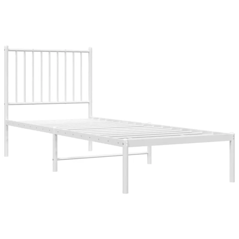 Lovos rėmas be čiužinio, baltas, 75x190cm, metalas