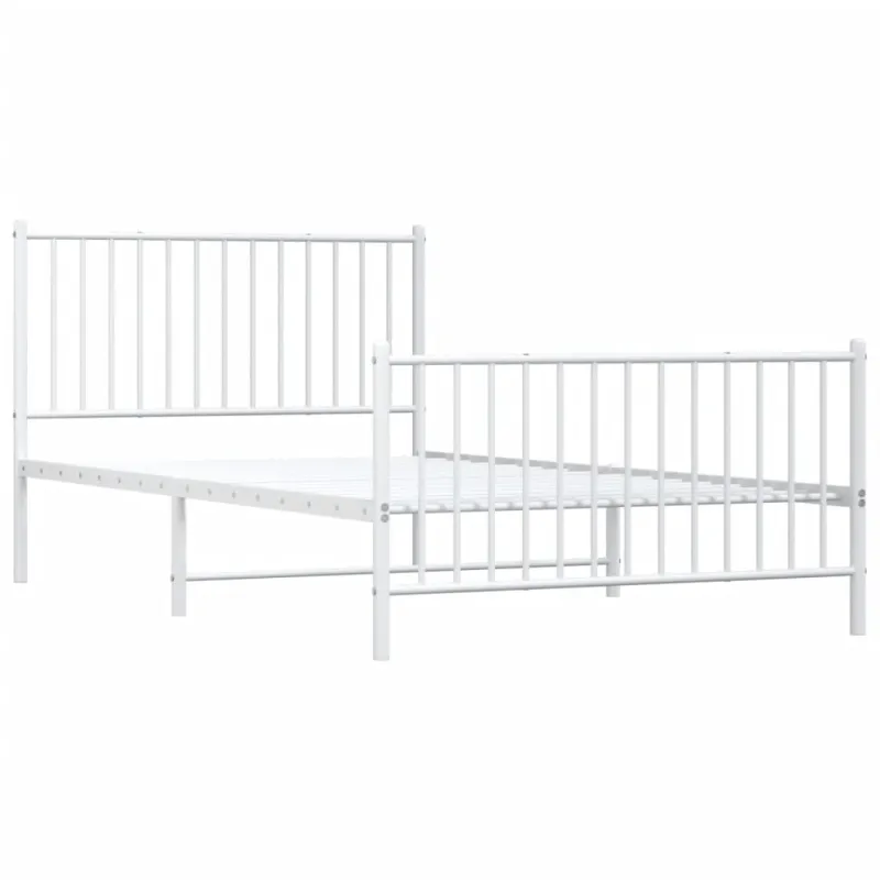 Lovos rėmas su galvūgaliu/kojūgaliu, baltas, 107x203cm, metalas