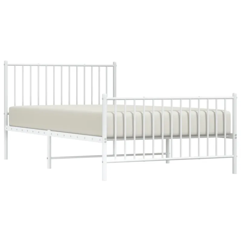 Lovos rėmas su galvūgaliu/kojūgaliu, baltas, 107x203cm, metalas