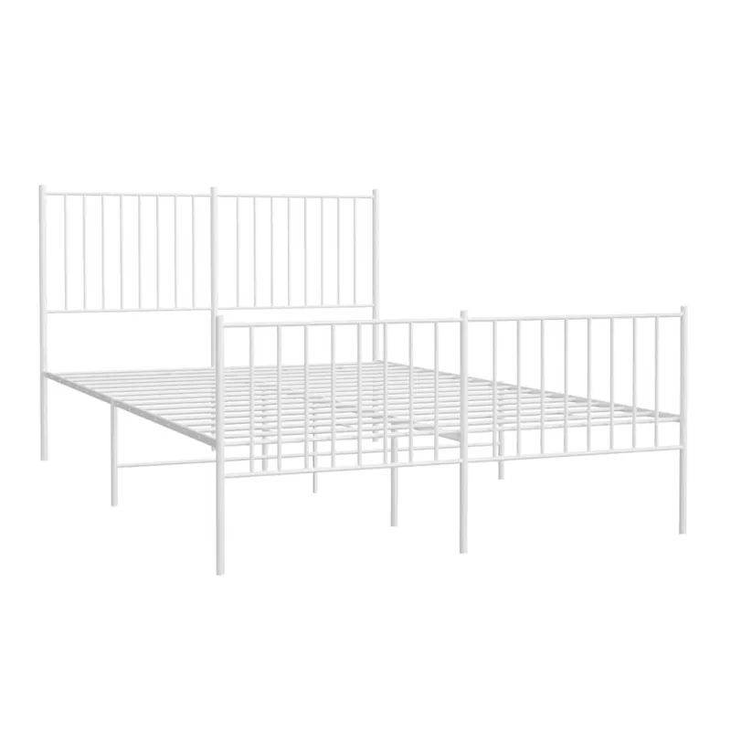 Lovos rėmas su galvūgaliu/kojūgaliu, baltas, 135x190cm, metalas