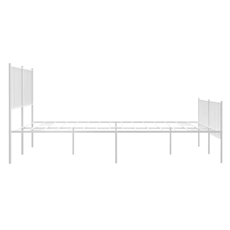 Lovos rėmas su galvūgaliu/kojūgaliu, baltas, 135x190cm, metalas
