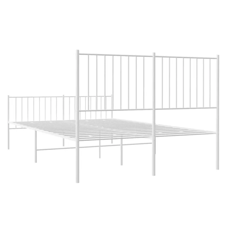 Lovos rėmas su galvūgaliu/kojūgaliu, baltas, 135x190cm, metalas