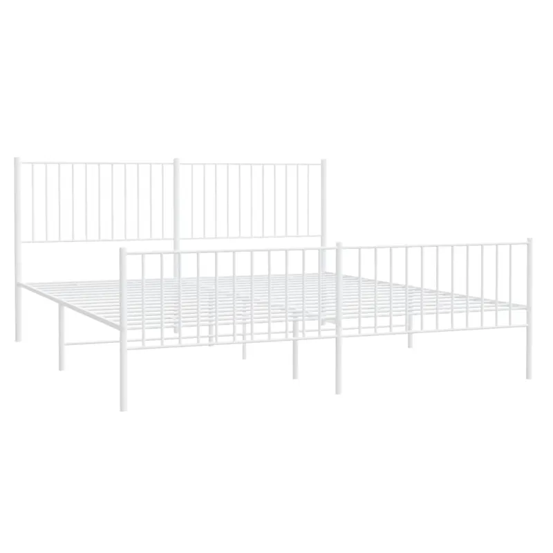 Lovos rėmas su galvūgaliu/kojūgaliu, baltas, 183x213cm, metalas