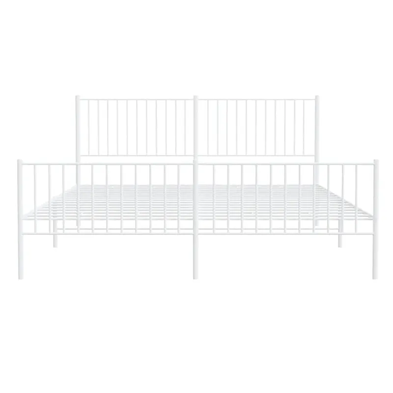 Lovos rėmas su galvūgaliu/kojūgaliu, baltas, 183x213cm, metalas