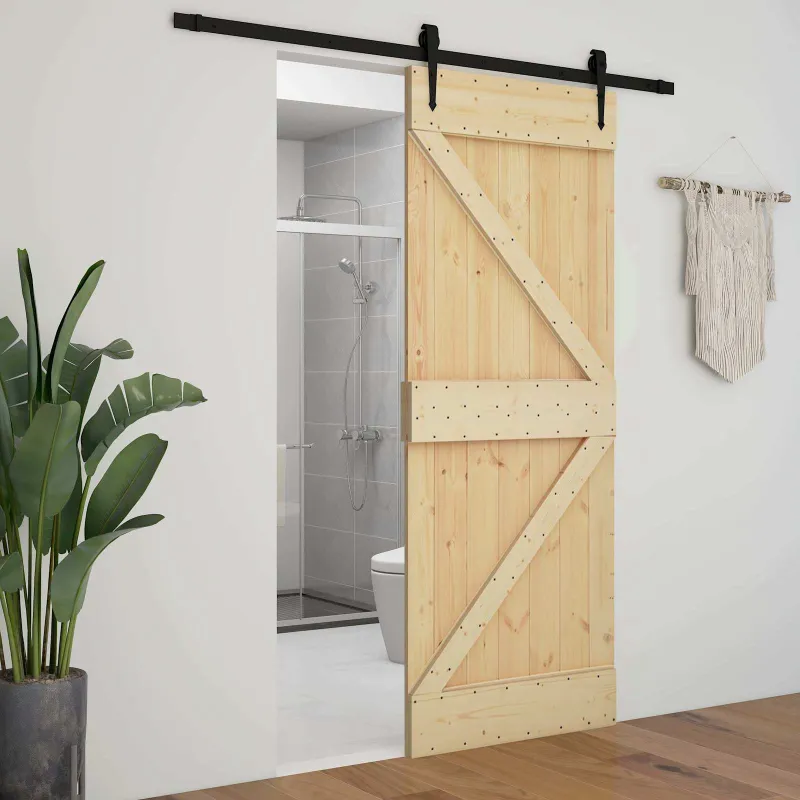 Duris NARVIK Natūrali 90 x 210 cm Kietos pušies medžio durys