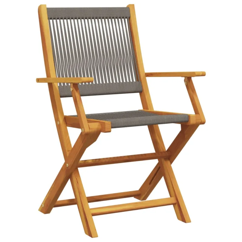 Puutarhakalusteet ruokailuryhmä, 7 osaa, harmaa, PP ja puu