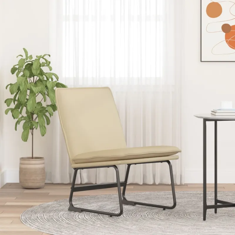 Poilsio kėdė, kreminės spalvos, 52x75x76cm, audinys