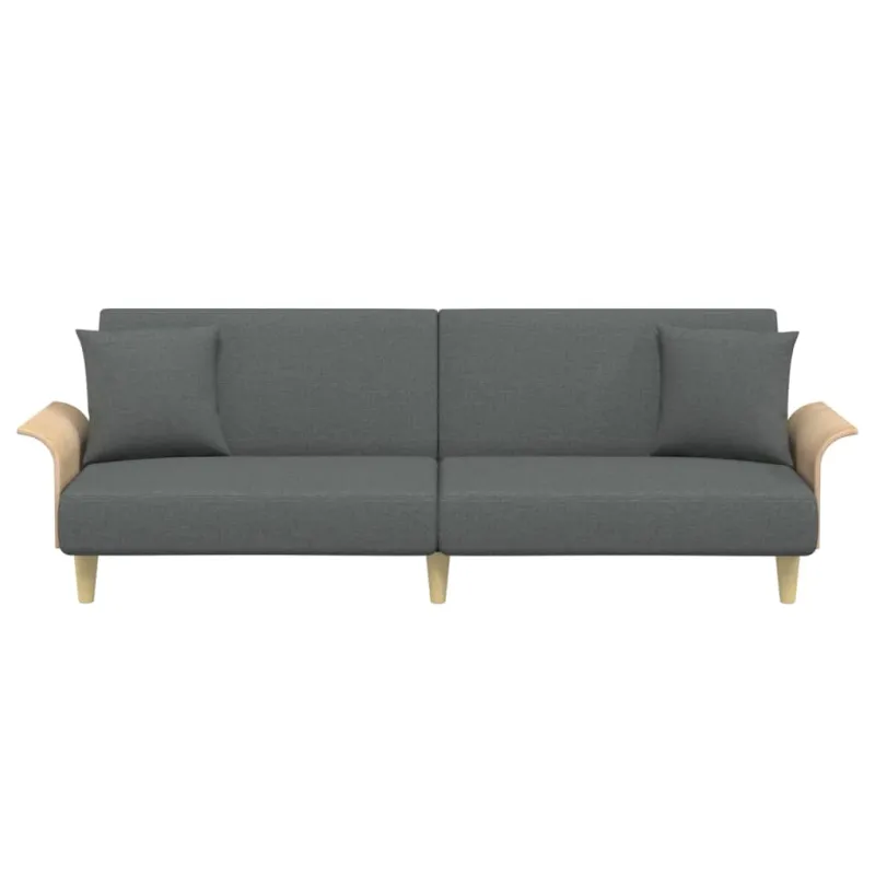 Sofa-lova su porankiais, tamsiai pilkos spalvos, audinys