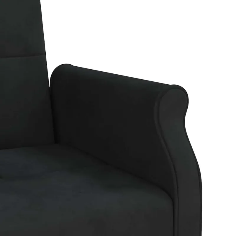 Sofa-lova su pagalvėlėmis, juodos spalvos, aksomas