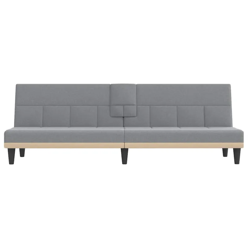 Sofa-lova su puodelių laikikliais, šviesiai pilka, audinys