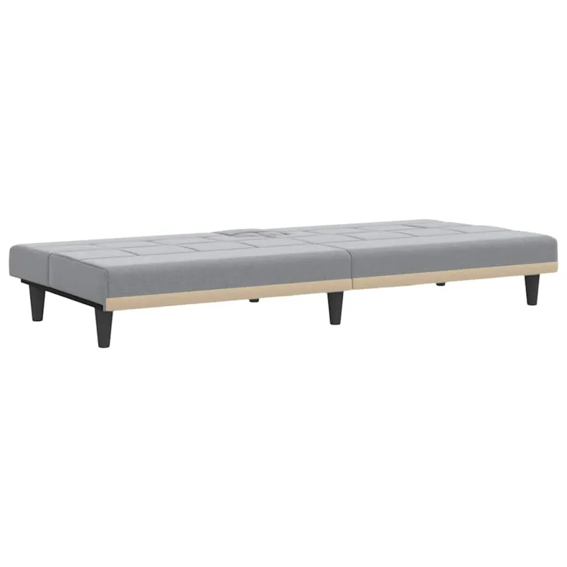Sofa-lova su puodelių laikikliais, šviesiai pilka, audinys