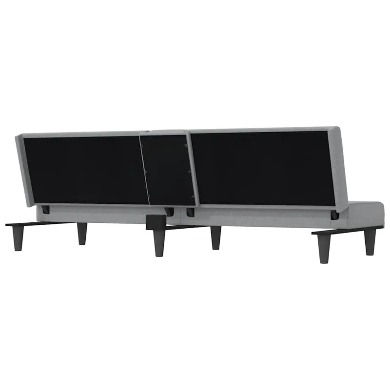 Sofa-lova su puodelių laikikliais, šviesiai pilka, audinys