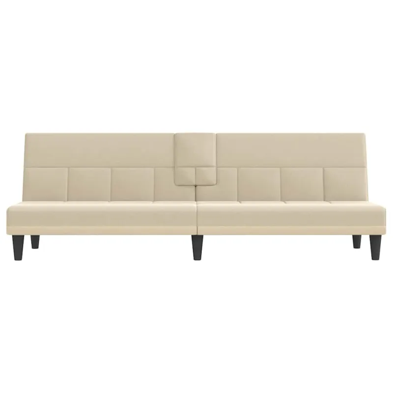 Sofa-lova su puodelių laikikliais, kreminės spalvos, audinys