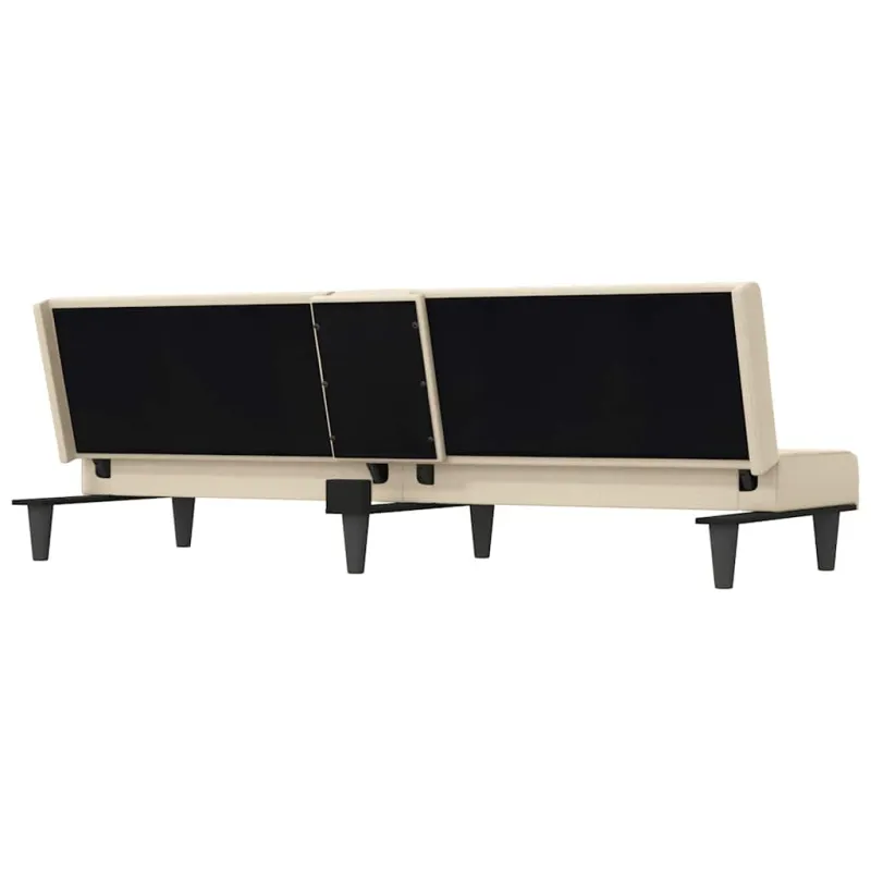 Sofa-lova su puodelių laikikliais, kreminės spalvos, audinys