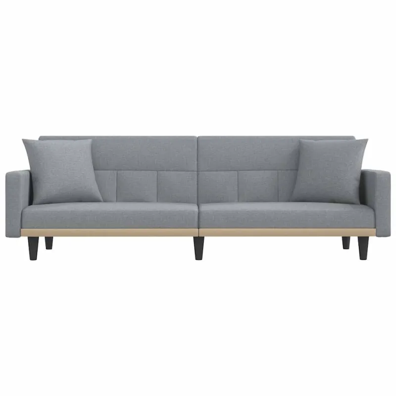 Sofa-lova su pagalvėlėmis, šviesiai pilkos spalvos, audinys