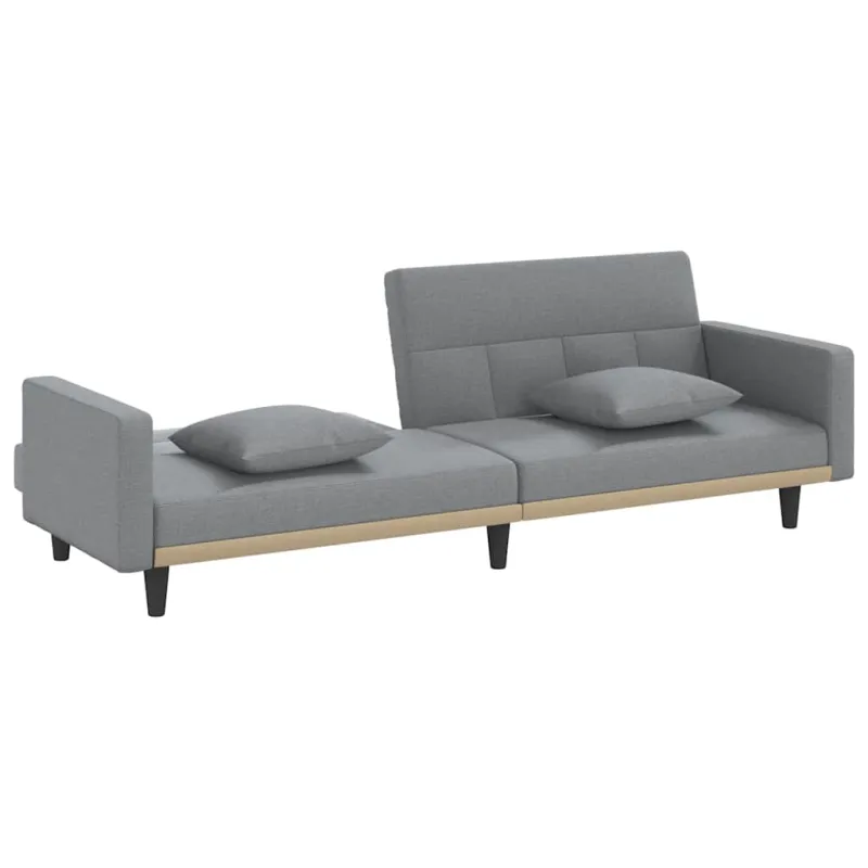 Sofa-lova su pagalvėlėmis, šviesiai pilkos spalvos, audinys