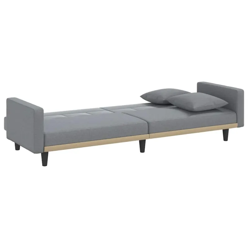 Sofa-lova su pagalvėlėmis, šviesiai pilkos spalvos, audinys