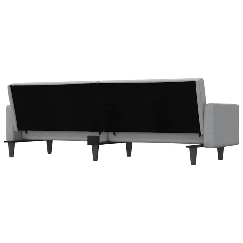 Sofa-lova su pagalvėlėmis, šviesiai pilkos spalvos, audinys