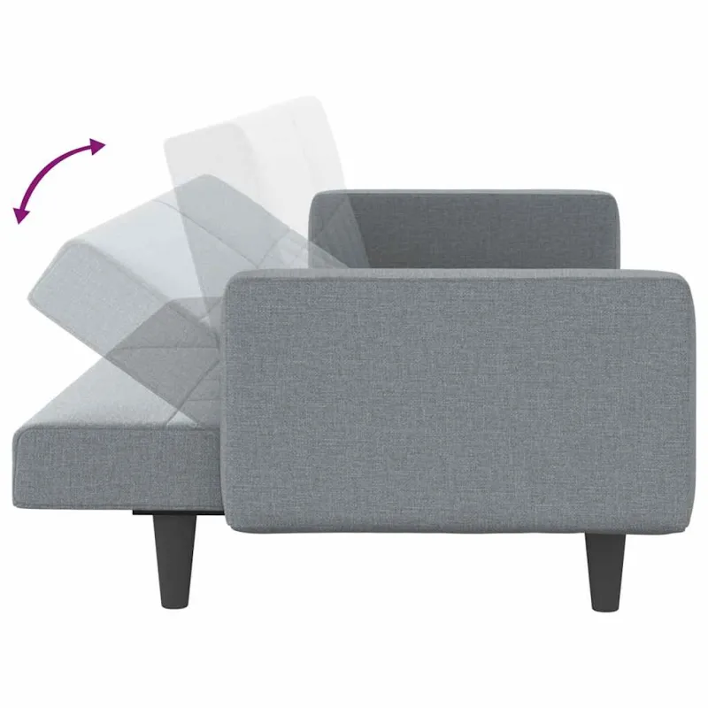 Sofa-lova su pagalvėlėmis, šviesiai pilkos spalvos, audinys