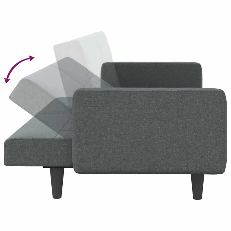 Sofa-lova su pagalvėlėmis, tamsiai pilkos spalvos, audinys