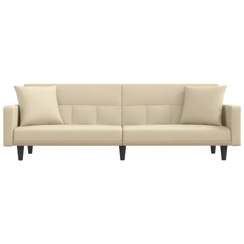 Sofa-lova su pagalvėlėmis, kreminės spalvos, audinys