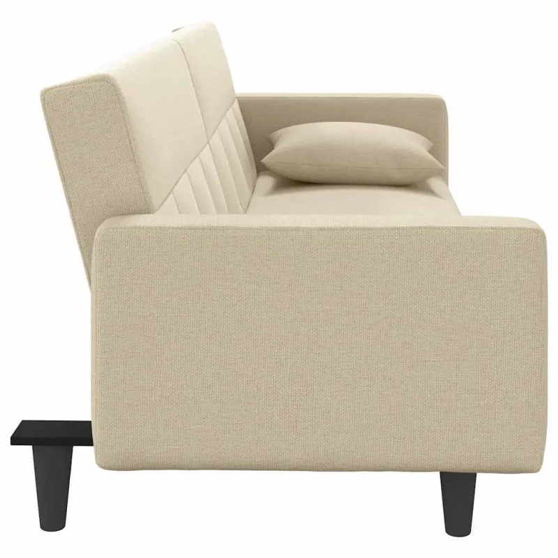 Sofa-lova su pagalvėlėmis, kreminės spalvos, audinys