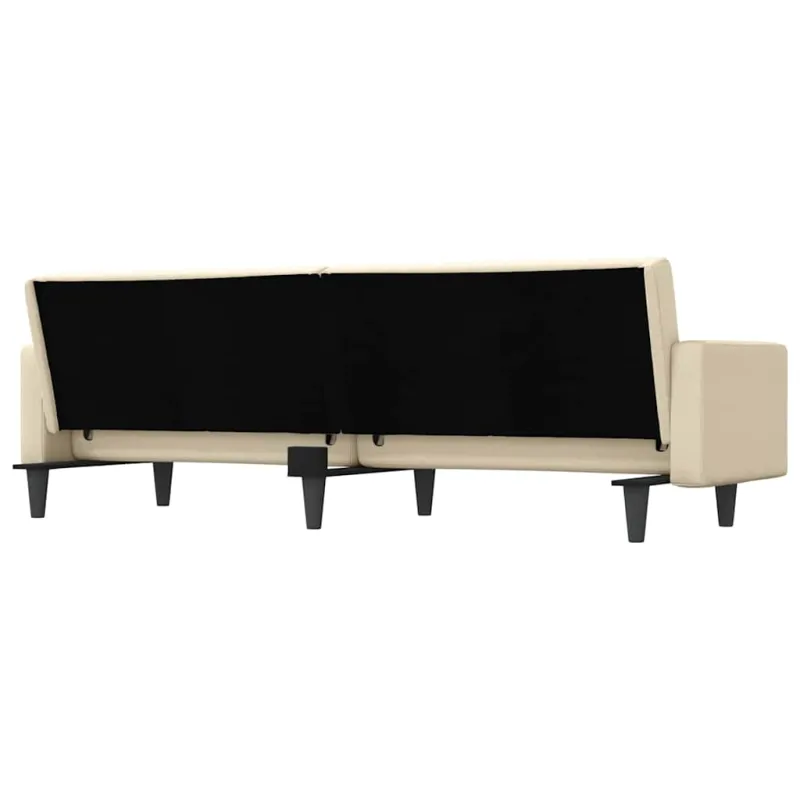 Sofa-lova su pagalvėlėmis, kreminės spalvos, audinys