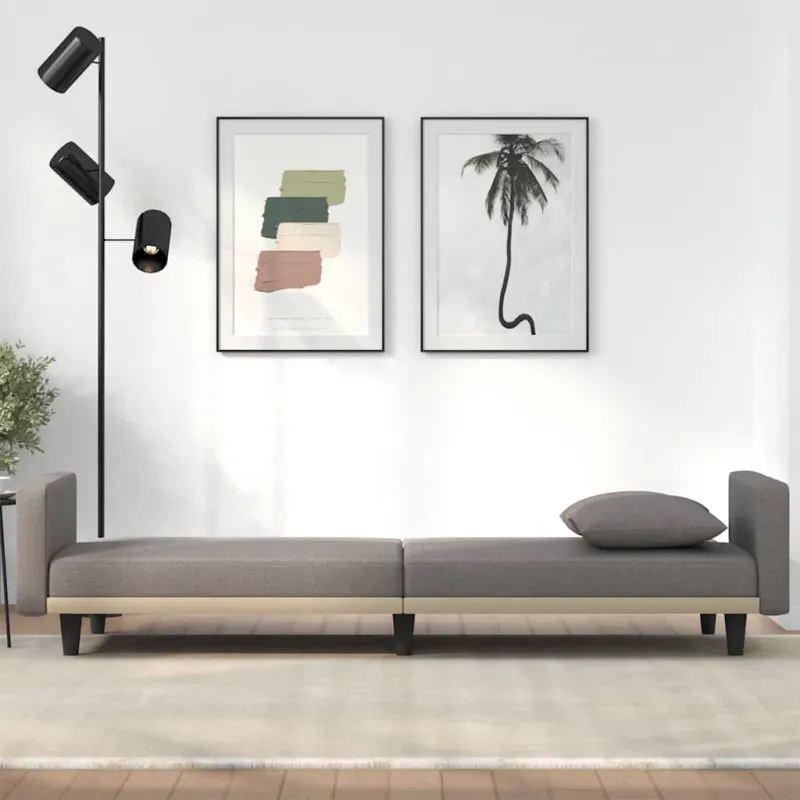 Sofa-lova su pagalvėlėmis, taupe spalvos, audinys