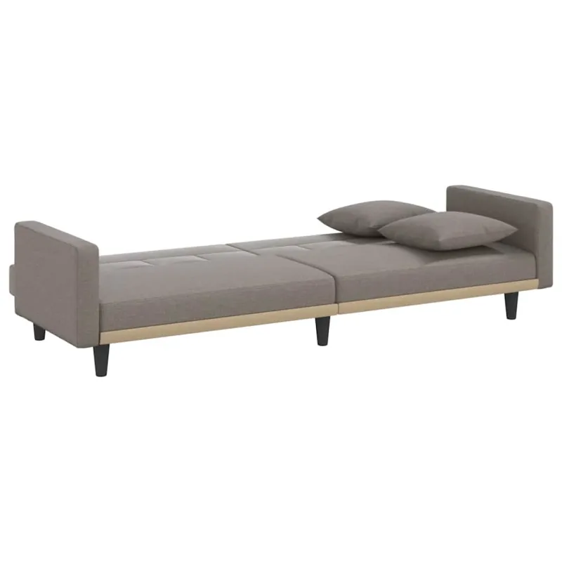 Sofa-lova su pagalvėlėmis, taupe spalvos, audinys
