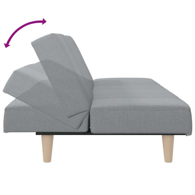Sofa-lova, šviesiai pilkos spalvos, audinys
