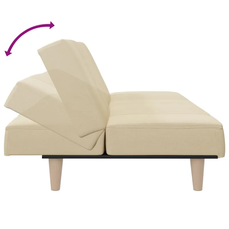 Sofa-lova, kreminės spalvos, audinys