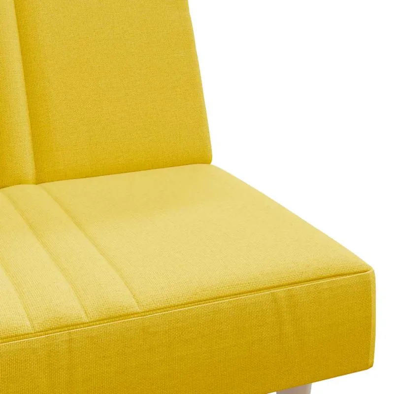 Dvivietė sofa-lova, šviesiai geltonos spalvos, audinys
