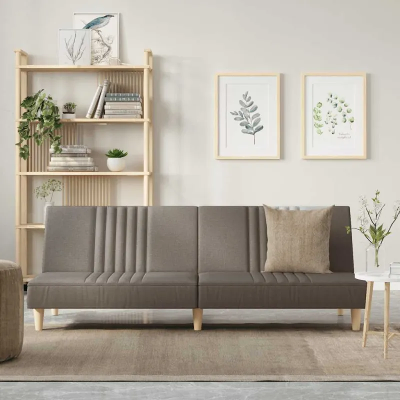 Dvivietė sofa-lova, taupe spalvos, audinys