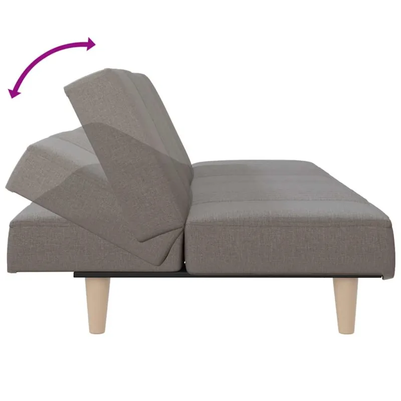 Dvivietė sofa-lova, taupe spalvos, audinys