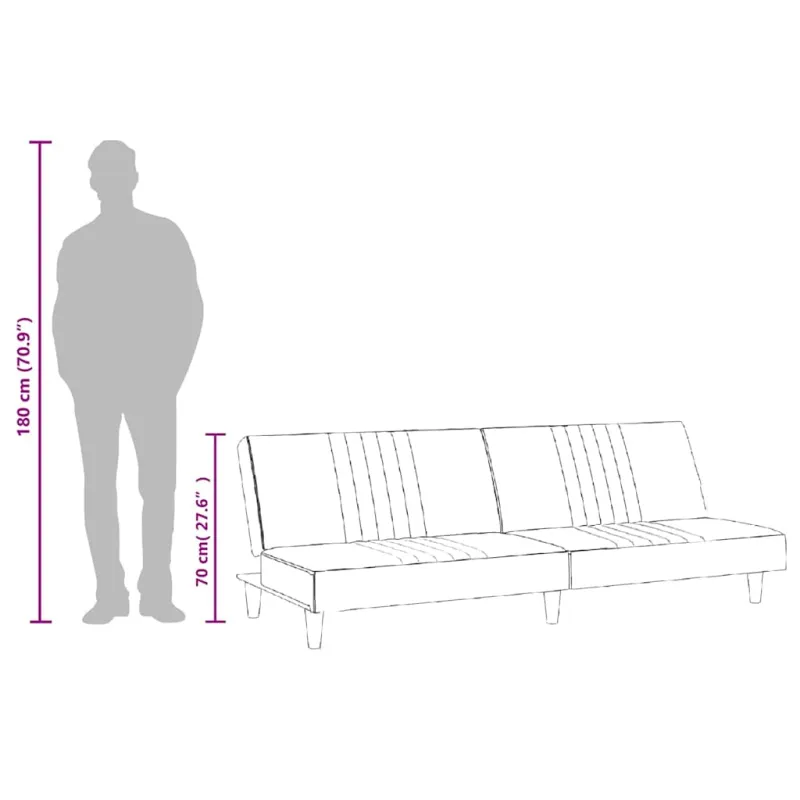 Dvivietė sofa-lova, taupe spalvos, audinys
