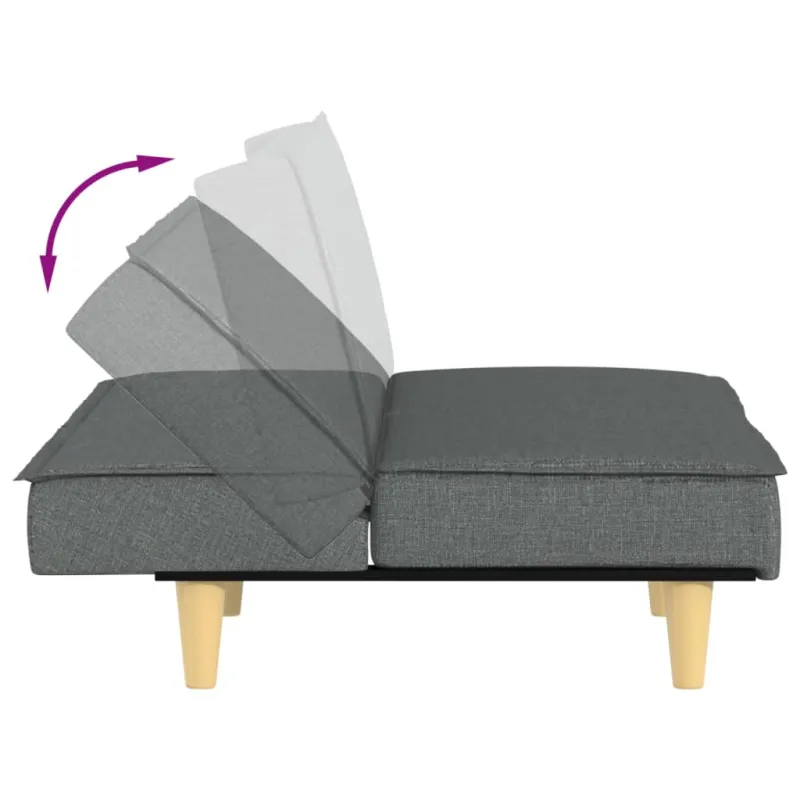 Sofa-lova, tamsiai pilkos spalvos, audinys