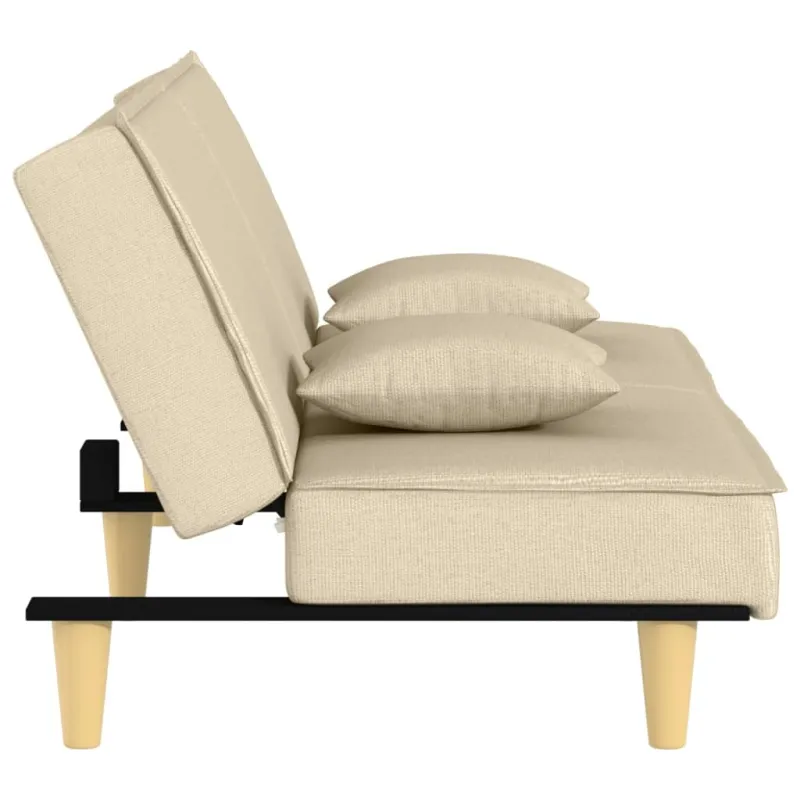 Sofa-lova, kreminės spalvos, audinys