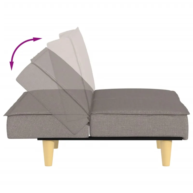 Dvivietė sofa-lova, taupe spalvos, audinys
