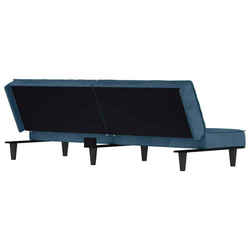 Sofa-lova, mėlynos spalvos, aksomas