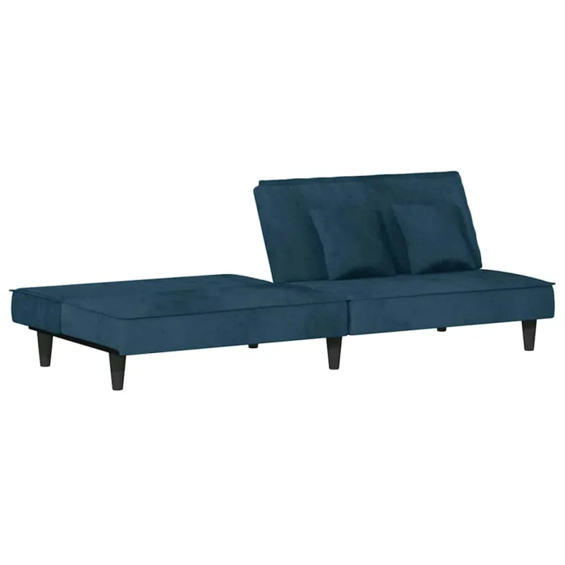 Sofa-lova, mėlynos spalvos, aksomas