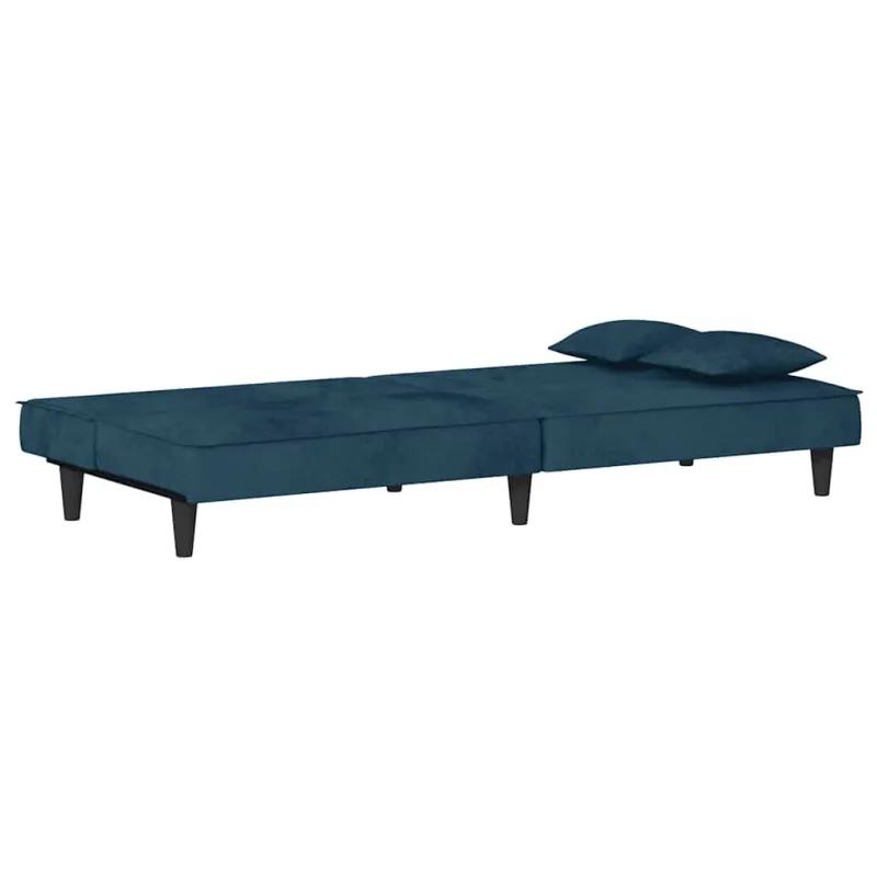 Sofa-lova, mėlynos spalvos, aksomas
